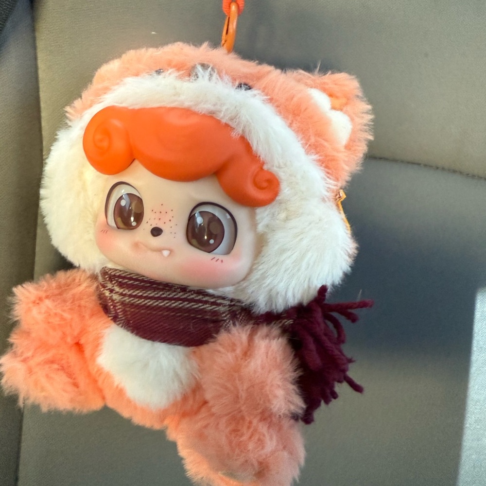 Plush Fox Keychain with Scarf - Orange